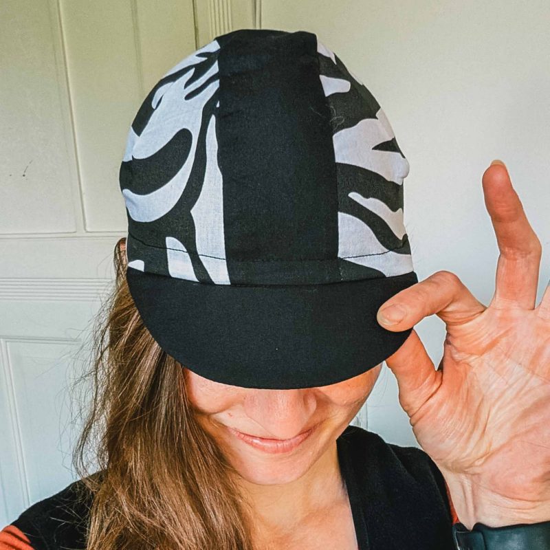 Cycling cap Zebra von oben