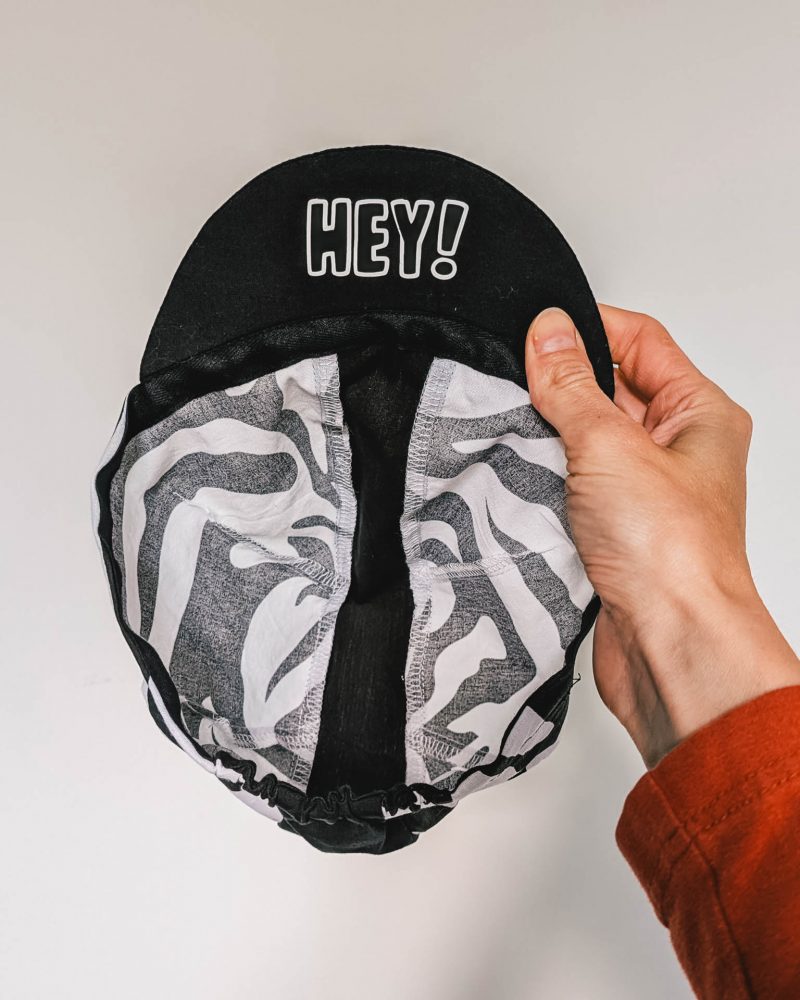 Cycling Cap Zebra innen mit Schriftzug