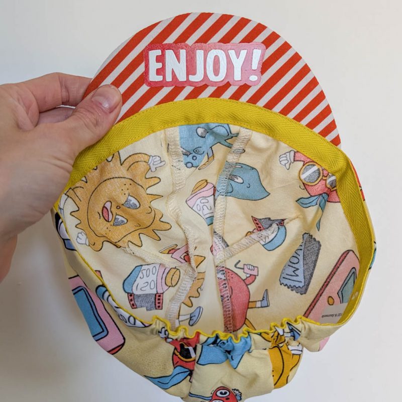 retro comic cycling cap enjoy